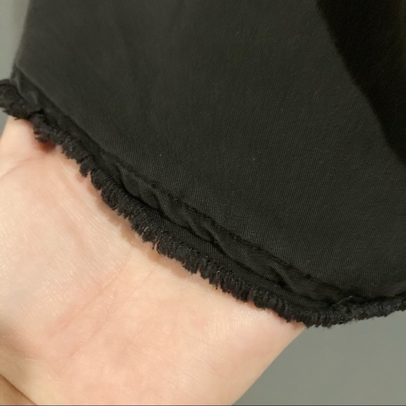Dex Raw Hem and sleeve Black Dress elastic waist - Picture 3 of 6